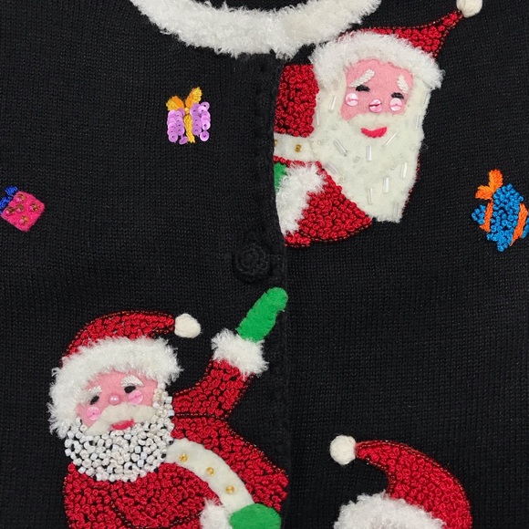 Vintage Michael Simon Christmas Cardigan ~ Women’s Large - Picture 7 of 12